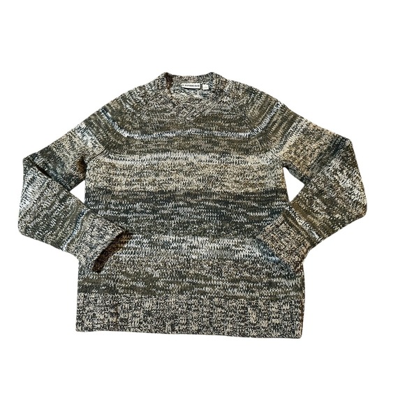 Mens Express Lambswool Acrylic V-neck Heavy Marbled Sweater Size L Precision Fit - Picture 1 of 6